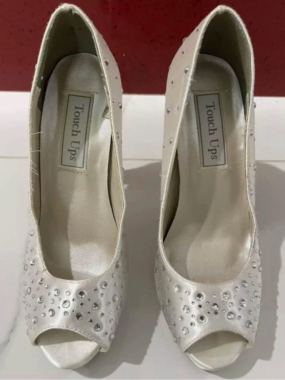 Touch Ups Heels Peep Toe Pumps Women Size 6 US Pre-Owned